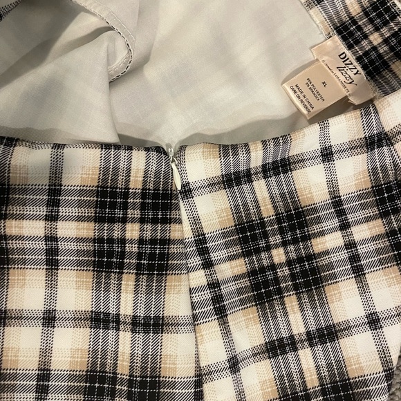 NWOT Dizzy Lizzie XL plaid slit uniform pencil skirt - Picture 5 of 6